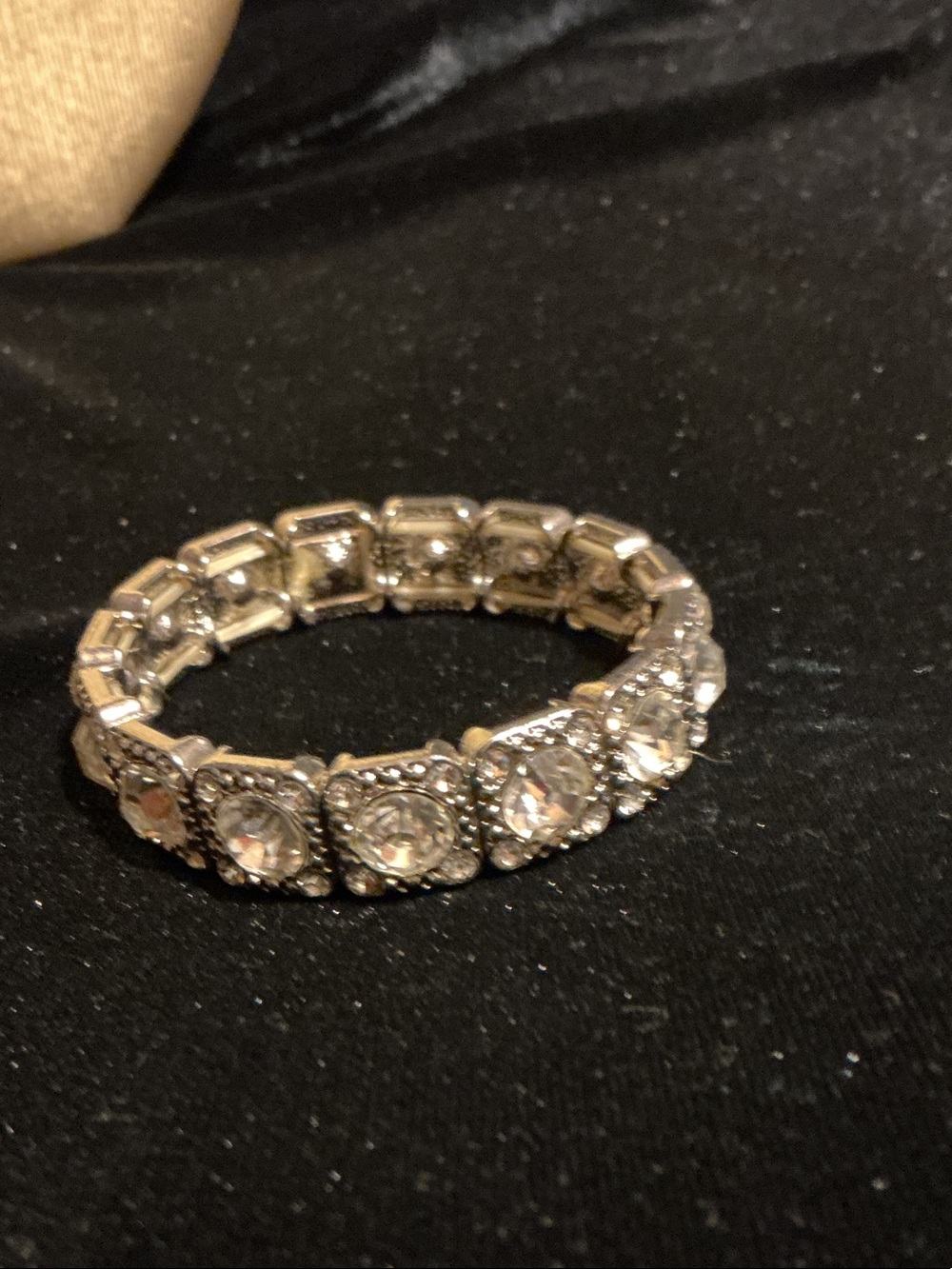 Silver Crystal Stretch Bracelet - Women Jewelry